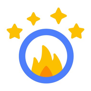 Ateş ikonu halkası, vektör illüstrasyonu 