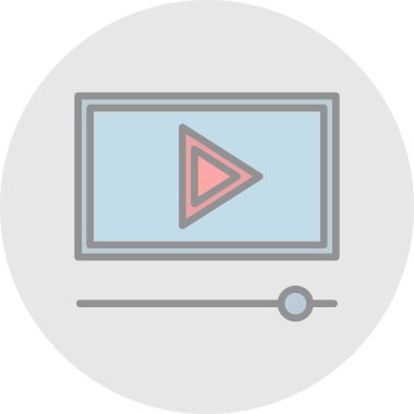 video oynatıcı simgesi, vektör illüstrasyonu 