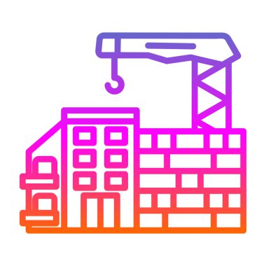 Fabrika. Web simgesi basit illüstrasyon