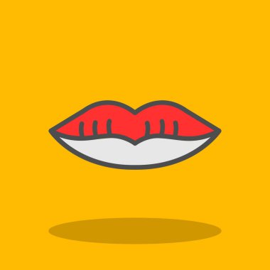 Dudaklar. Web simgesi basit illüstrasyon 