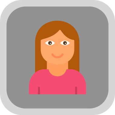 kız düz simgesi, vektör illüstrasyonu