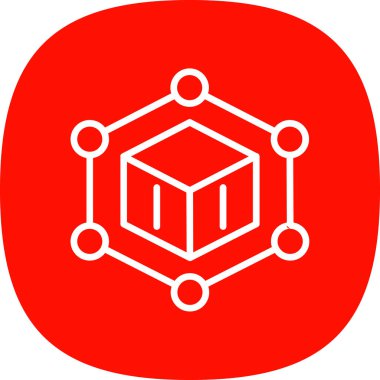 Blockchain simgesi, vektör illüstrasyonu basit tasarım