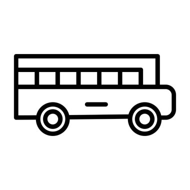 Otobüs simgesi. Web ve mobil uygulama için ince satır biçimi tasarımı.