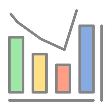 Bar grafik simgesinin vektör illüstrasyonu 
