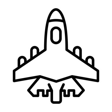 uçak ince çizgi vektör simgesi