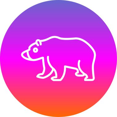 Beyaz arkaplanda izole edilmiş renkli ayı simgesi. gradyan rastgele dinamik düğme. vektör.