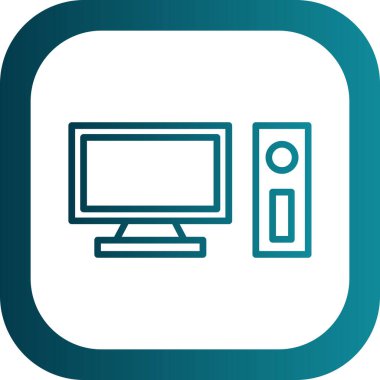 pc bilgisayar simgesinin vektör illüstrasyonu 