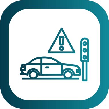 Trafik ışığı ve araba simgesi