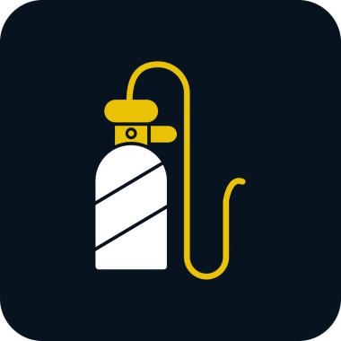 Oksijen tankı simgesi tasarımı çizimi