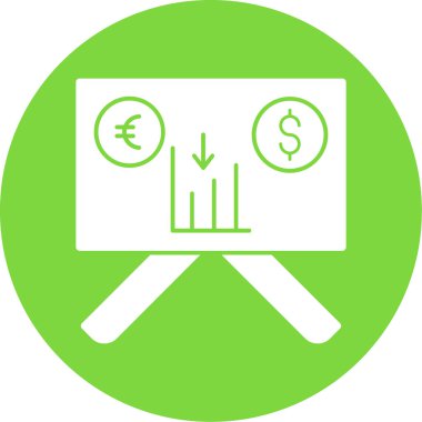 finansal izleme yuvarlak vektör simgesi