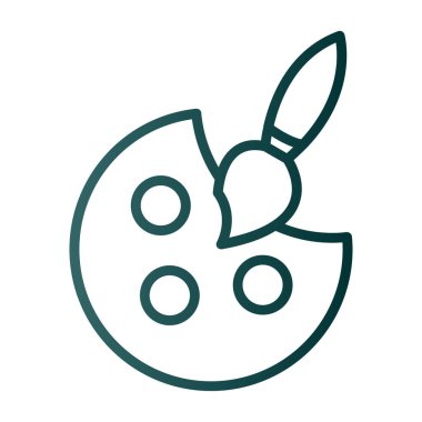 Palet ve boya fırçası. Web simgesi resmedilmesi basit illüstrasyon