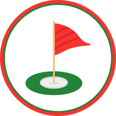 Golf bayrağı simgesinin vektör illüstrasyonu 