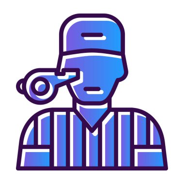 futbol hakemi simgesi düz stil 