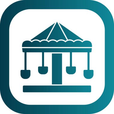 Atlıkarınca düz vektör simgesi