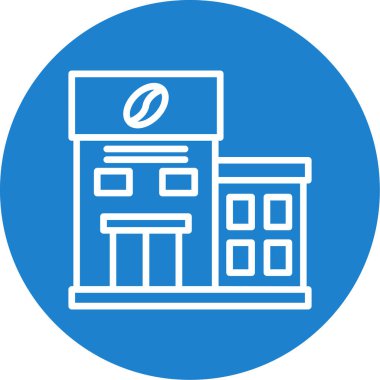 Kafe binası simgesi, vektör illüstrasyon tasarımı