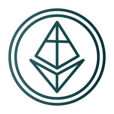 ethereum crypto coin simgesi. Özet olarak ethereum para birimi. vektör simgesi rengi izole edildi