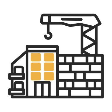 Vinç simgesi oluşturuyorum. Tuğla ve web tasarımı için oluşturma vektör simgesi özeti biçimi