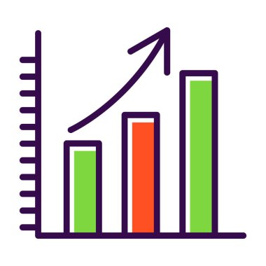 İş grafiği. Grafik düz simgesi