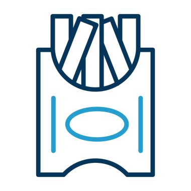 Basit patates kızartması simgesi, vektör illüstrasyon tasarımı