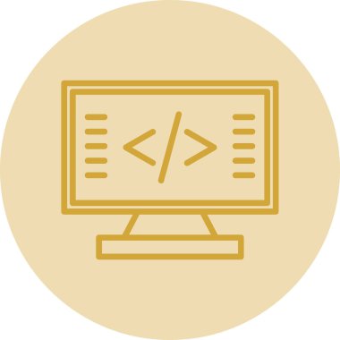 Kod işareti. Kodlama simgesi. vektör illüstrasyonu