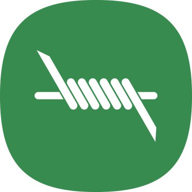 Dikenli tel ağ simgesi, vektör illüstrasyonu 