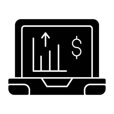 dizüstü bilgisayar simgesi, vektör illüstrasyonu basit tasarım