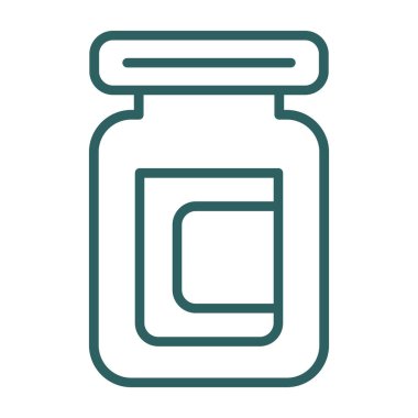 İlaç şişesi ikonu. İnce çizgi tasarımı. vektör illüstrasyonu.