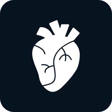 İnsan kalbi simgesi, vektör illüstrasyonu basit tasarım