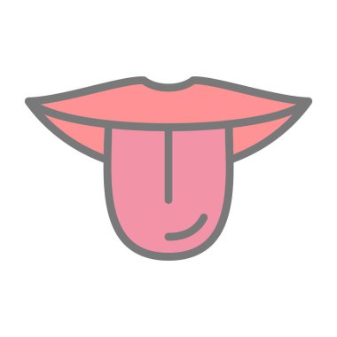 dil dışarı yüz simgesi, vektör illüstrasyonu 