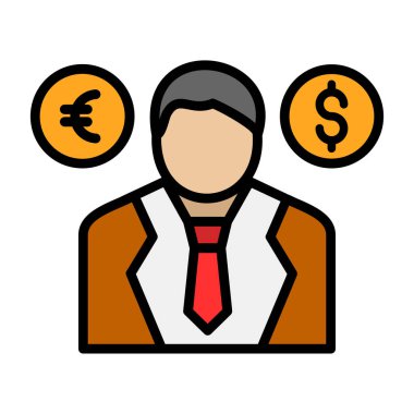 İş adamı ikonu. vektör illüstrasyonu