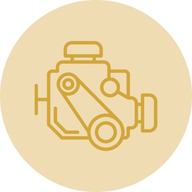 araba motoru simgesi, vektör illüstrasyonu basit tasarım