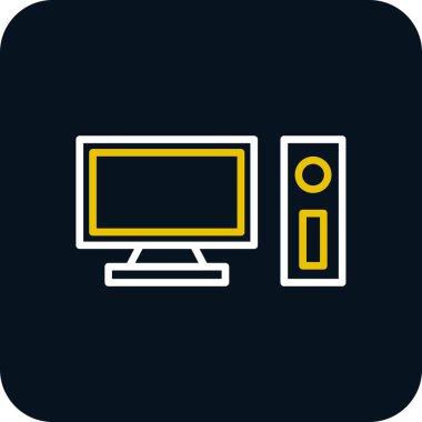 pc bilgisayar simgesinin vektör illüstrasyonu 