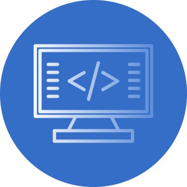 Kod işareti. Kodlama simgesi. vektör illüstrasyonu