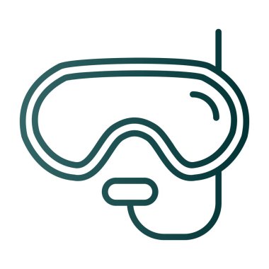 Dalış maske simgesi, vektör çizim