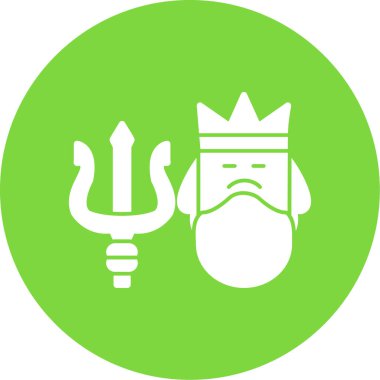 Poseidon simgesi. Mitoloji ikonu elementi. Web sitesi tasarımı ve geliştirilmesi için ince çizgi simgesi