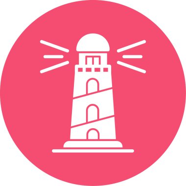 deniz feneri web simgesi, vektör illüstrasyonu 