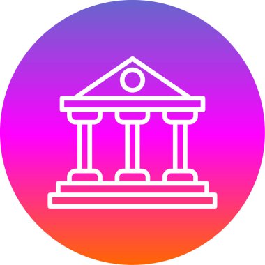 Banka binası. Web simgesi basit illüstrasyon