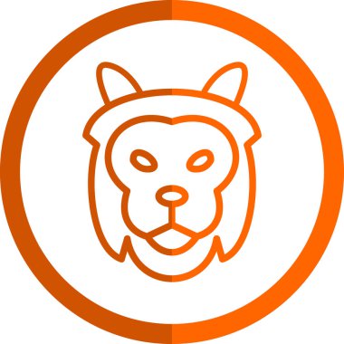 Aslan etobur simgesi, basit vektör illüstrasyonu 