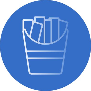 Basit patates kızartması simgesi, vektör illüstrasyon tasarımı