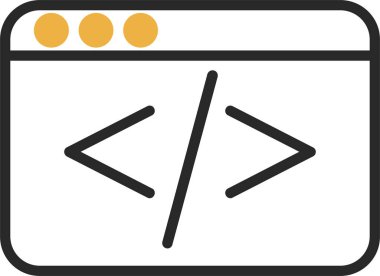 Kod işareti. Kodlama simgesi. vektör illüstrasyonu