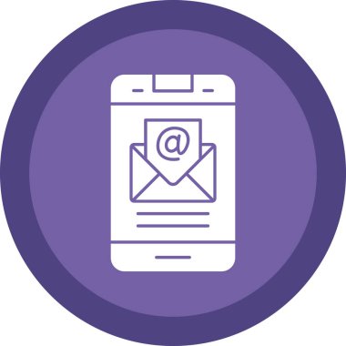 E- posta simgesi, vektör illüstrasyonu. Zarf resimli akıllı telefon