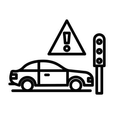 Trafik sinyal simgesi. vektör illüstrasyonu