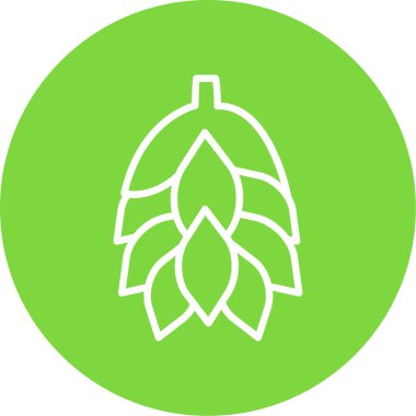 hops vektör simgesi. biçim iki renkli düz simge, eko yeşil ve gri renkler, yuvarlak açılar, beyaz arkaplan