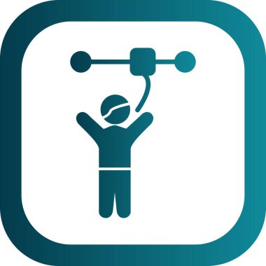 Dambıl simgesi tutan bir adamın vektör çizimi