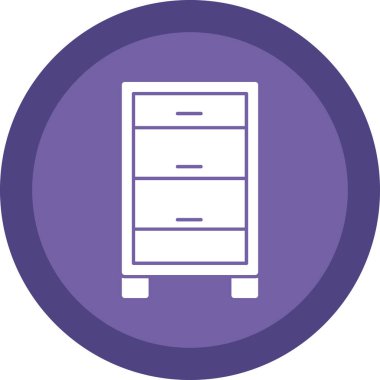 Çekmeceler, mobilya simgesi, basit illüstrasyon 