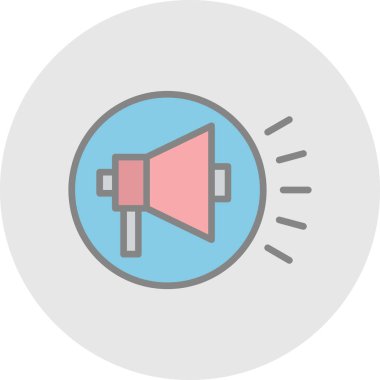 megafon simgesi, kampanya konsepti vektör illüstrasyonu