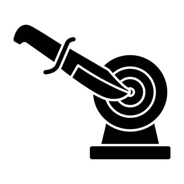 Bıçak fırlatma simgesi, vektör çizimi   