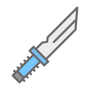 Bıçak düz simgesi, vektör illüstrasyonu 