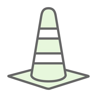 Basit düz üçgen koni düz vektör simgesi tasarımı