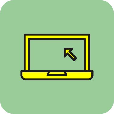 Basit dizüstü bilgisayar simgesi, vektör illüstrasyonu